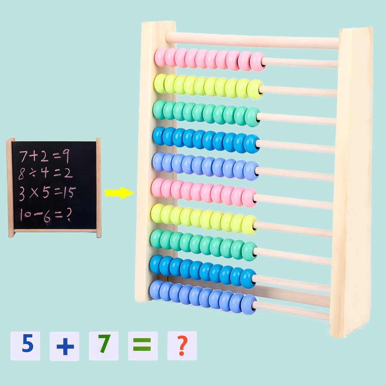 Wooden Counting Number Maths Learning Abacus Toy (1 Pc) Wooden Counting Number Maths Learning Abacus Toy (1 Pc)